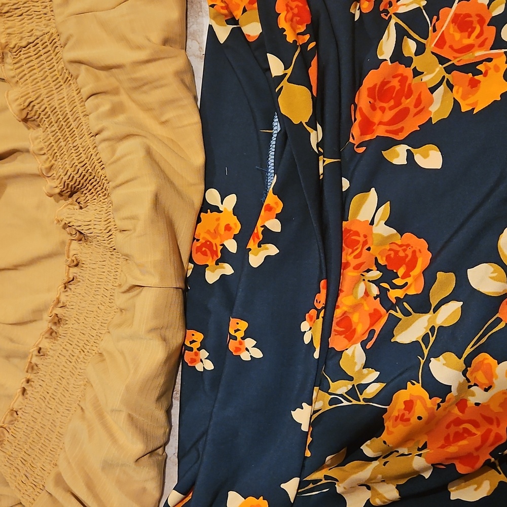 Set! Floral Turqouise, Mustard & Orange LulaRoe maxi Skirt with matching blouse. - Picture 5 of 5
